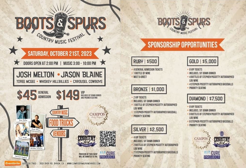 Country Fest to Cure ALS 2023 - Boots And Spurs 10-21-2023 Combined flyers.jpg